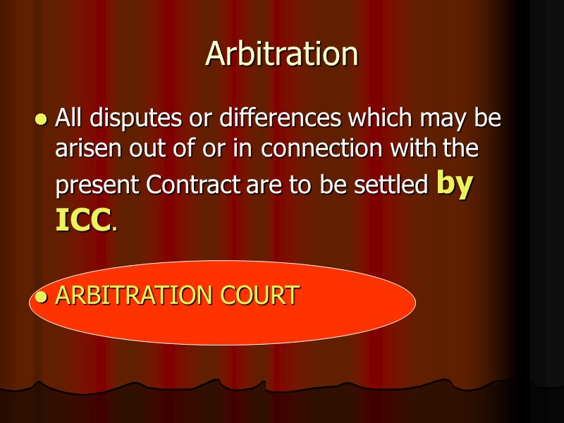 Arbitration All disputes or differences which may be arisen out of or in connection